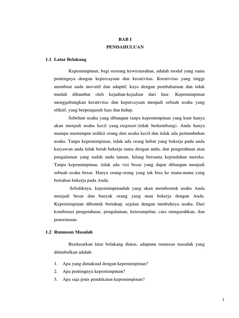 Makalah Kepemimpinan Wirausaha