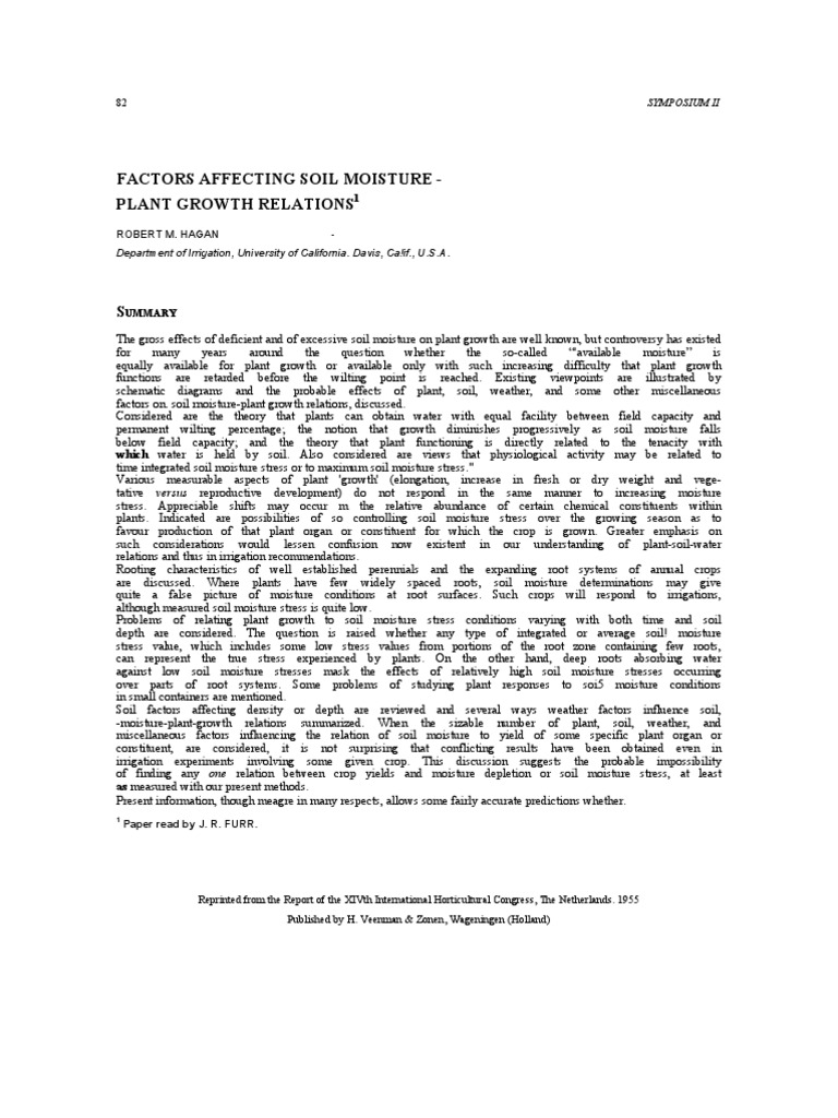 Soil Moisture and Plant Growth Dynamics | PDF | Soil Fertility | Soil