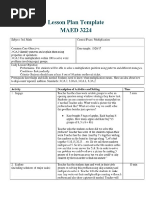 math lesson plan