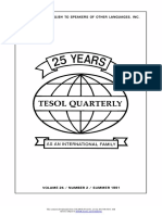 TESOL Quarterly. Vol. 25, No. 2, Summer, 1991-Teachers of English To Speakers of Other Languages, Inc. (TESOL) (1991)
