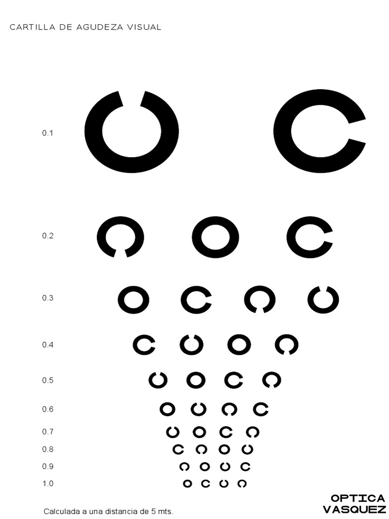 Cartilla de Agudeza Visual para Niños | PDF | Tecnología | Ciencia y ...