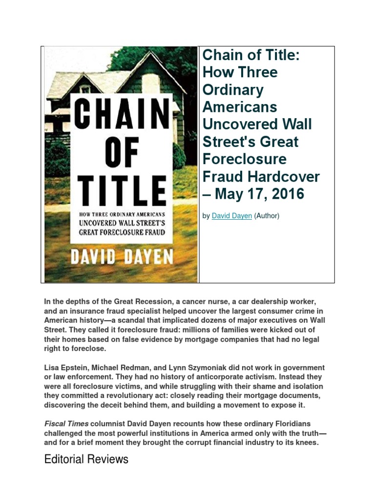 chain of title 11052017 Foreclosure Mortgages