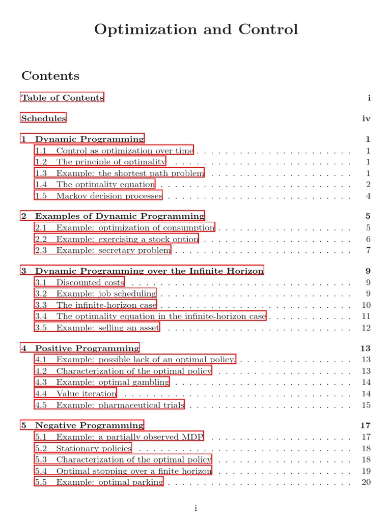 Optimization And Control Mathematical Optimization - 