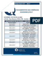 Informativo 071 2017 - Fechamentos Vigencias Dezembro 2017