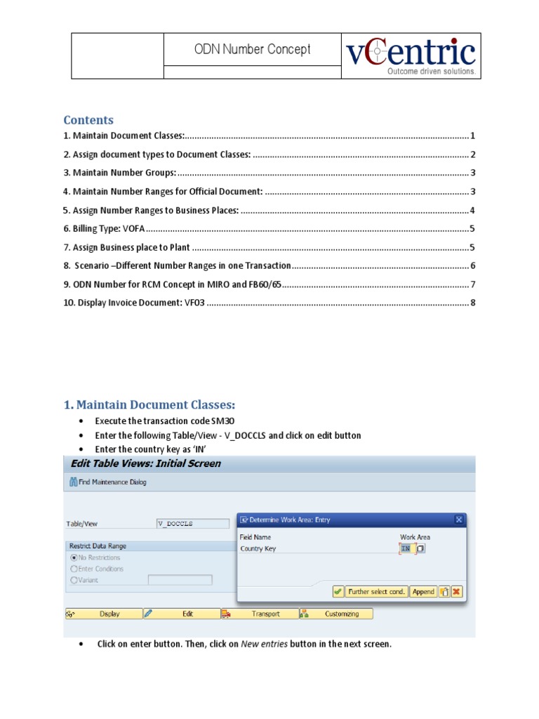 ODN Number Configuration in SAP | PDF | Invoice | Accounting