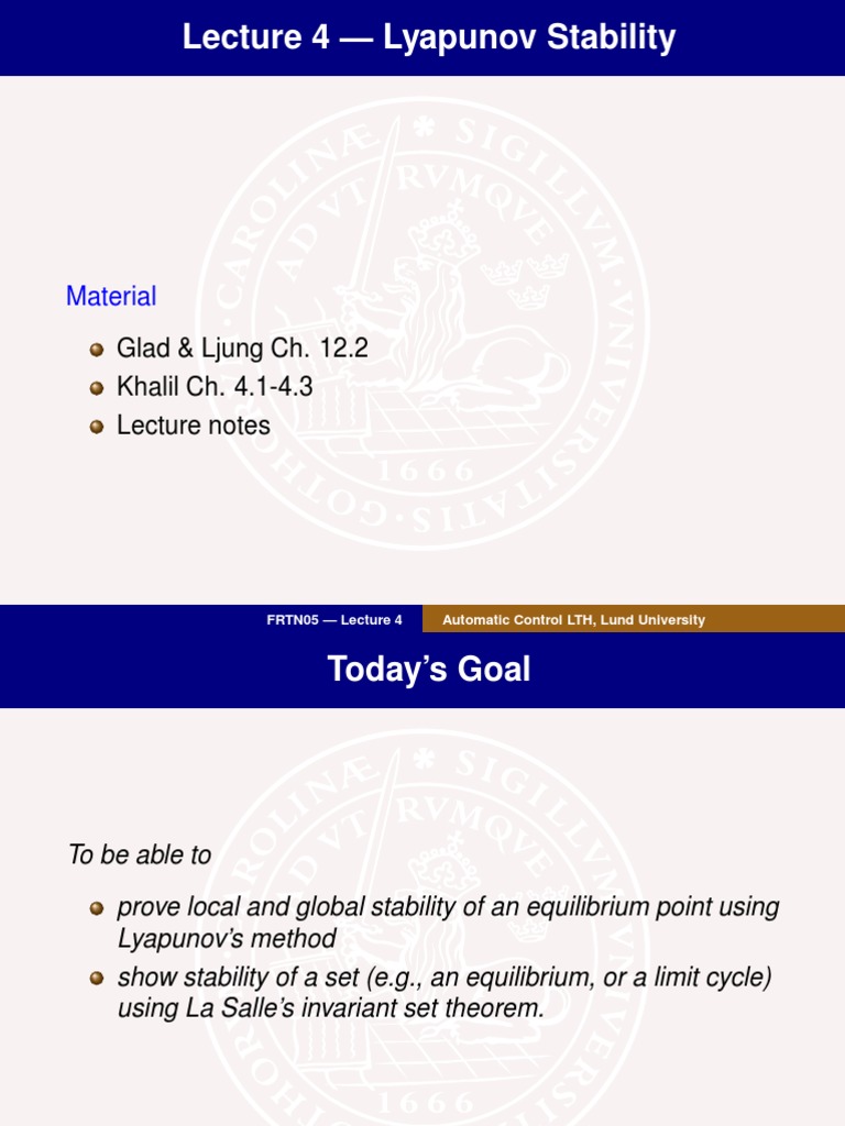 Lyapunov Stability | PDF