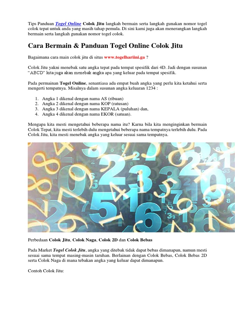 Togel Naga Jitu
, Panduan Togel Online Colok Jitu Togelhariini Ga