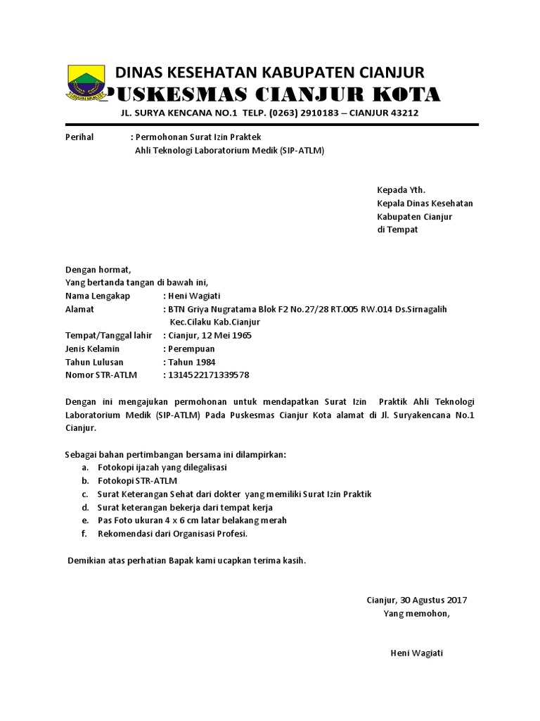 Surat Pengajuan Sip