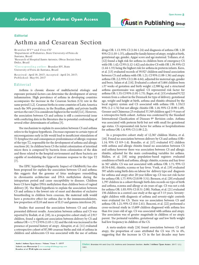 Austin Journal of Asthma Open Access Asthma Allergy
