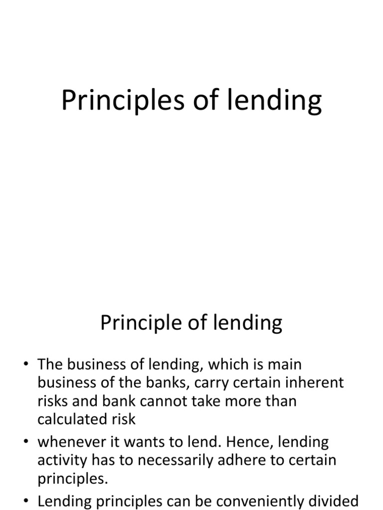 Principles of Lending | PDF | Mortgage Law | Loans