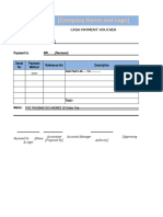 Cash Payment Voucher in Ms Excel