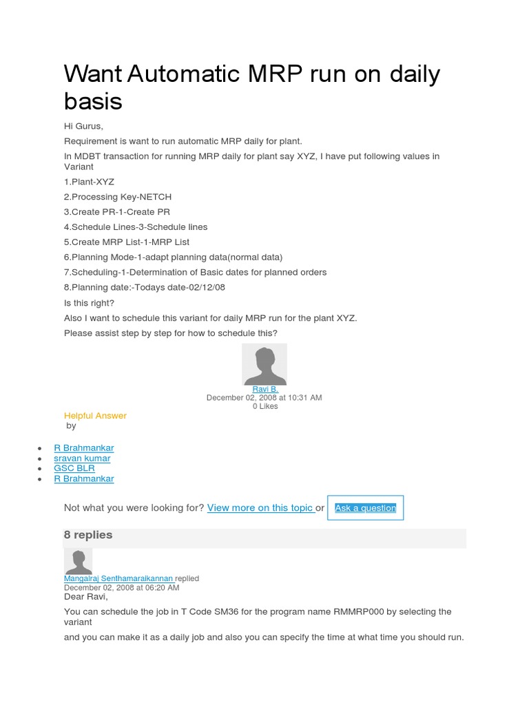 Daily Automatic MRP Setup Guide | PDF | Areas Of Computer Science ...