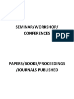 Seminar/Workshop/ Conferences