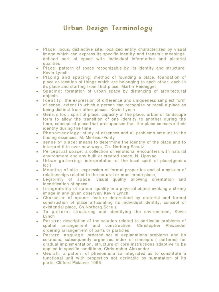 Urban Design Terminology 1 | PDF | Urban Design | Identity (Social Science)