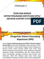 Sistem  Penunjang keputusan pertemuan 1