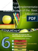 Implementatio N of The Basic Education Curriculum