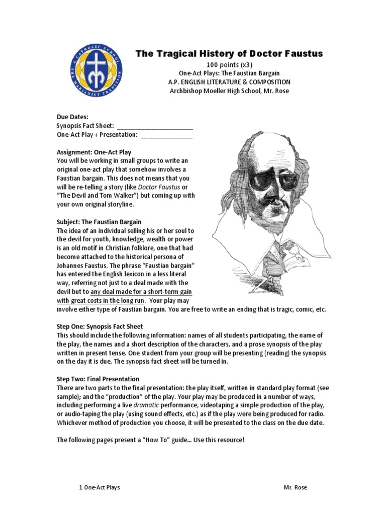Faustus One Act Play PDF Plot (Narrative) Faust