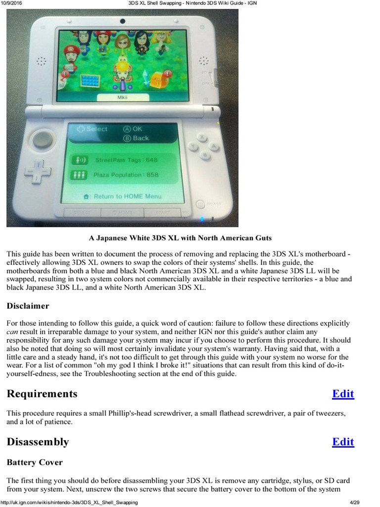3ds Xl Shell Swapping Nintendo 3ds Wiki Guide