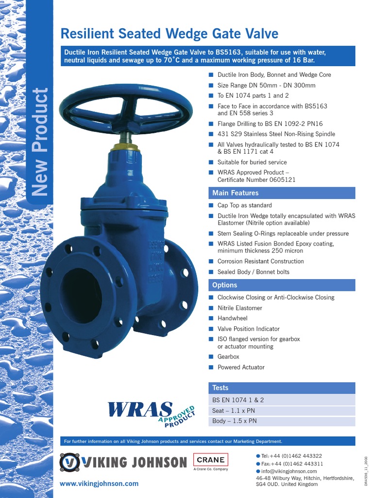 Resilient Seated Wedge Gate Valve Data Sheet | Valve | Mechanical