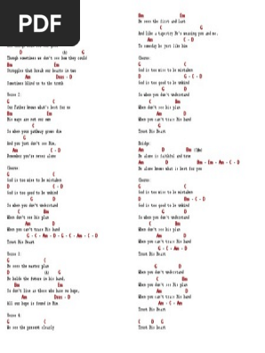 Trust His Heart Chords Song Structure Theology So when you don't understand when you don't his plan when you can't trace his. trust his heart chords song structure