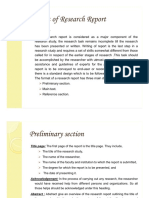  Layout of the Research Report