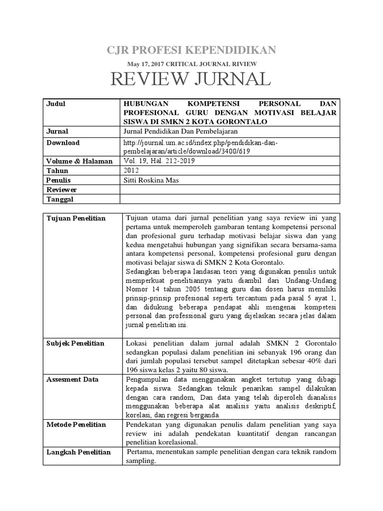 Cjr Profesi Kependidikan