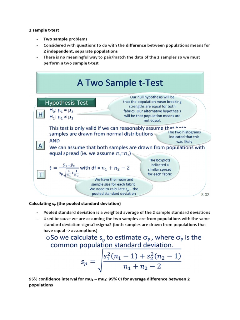Two Sample T-Test Explained | PDF