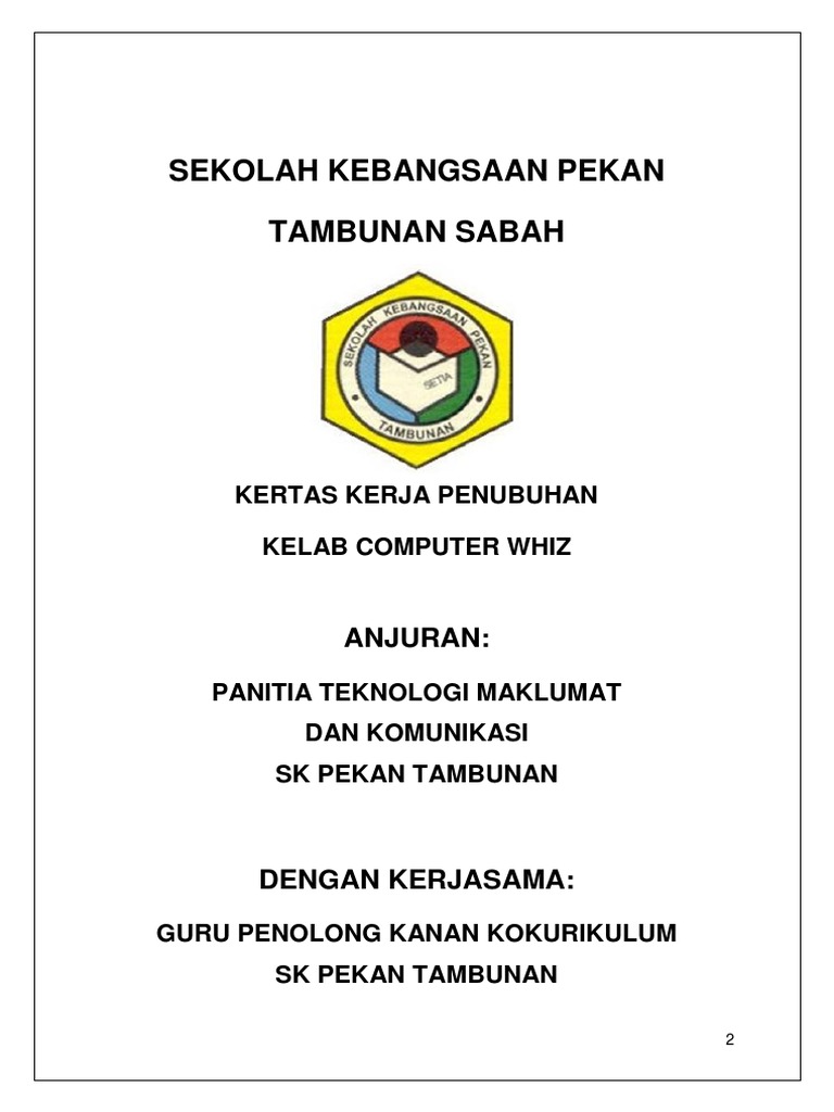 Kertas Kerja Penubuhan Kelab Computer Whiz