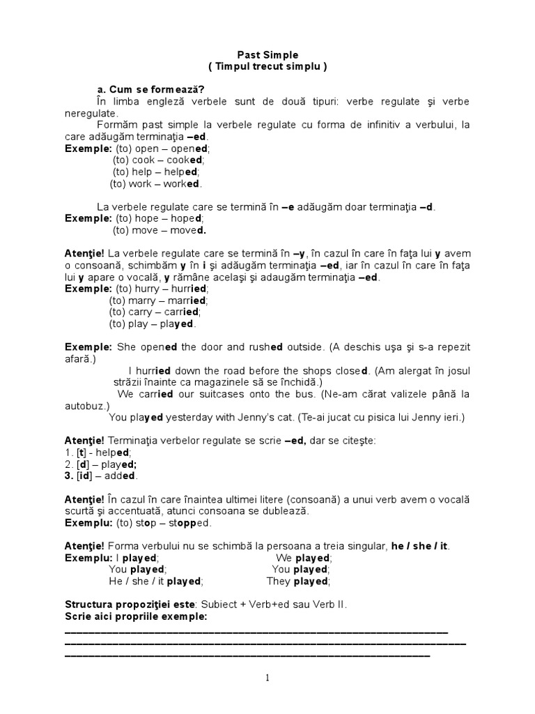 Past Simple Final | PDF