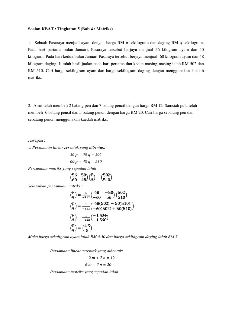 Soalan Kbat Ting 5 Bab 4 Pdf