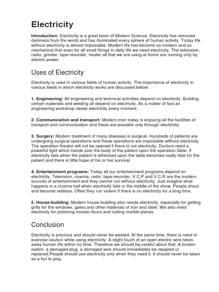 Electricity Essay | PDF, image size:768x1024