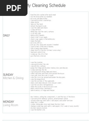 My Cleaning Schedule