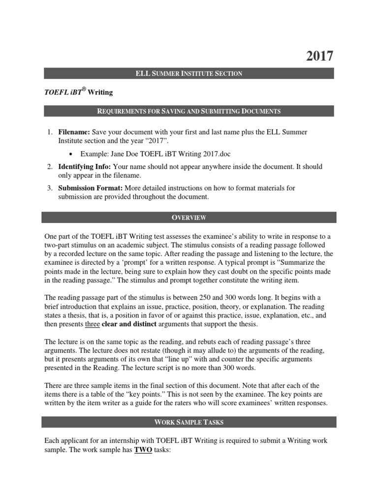 Toefl writing samples 2020 picture