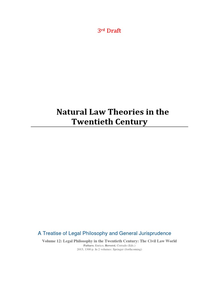 Natural Law Theories in the 20th Century | PDF | Jurisprudence ...