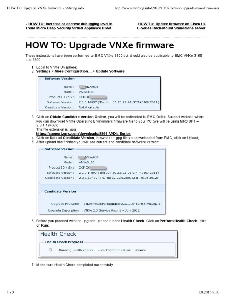 Upgrade EMC VNXe Firmware Guide | PDF | Websites | Download