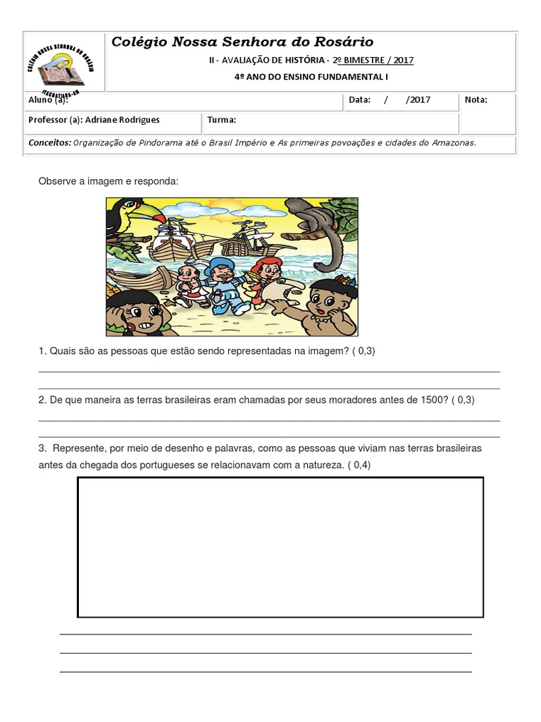 Atividades De Historia 4 Ano 1 Bimestre