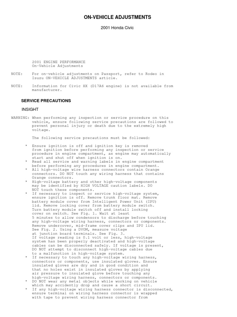 Valve Adjustment PDF PDF Throttle Distributor