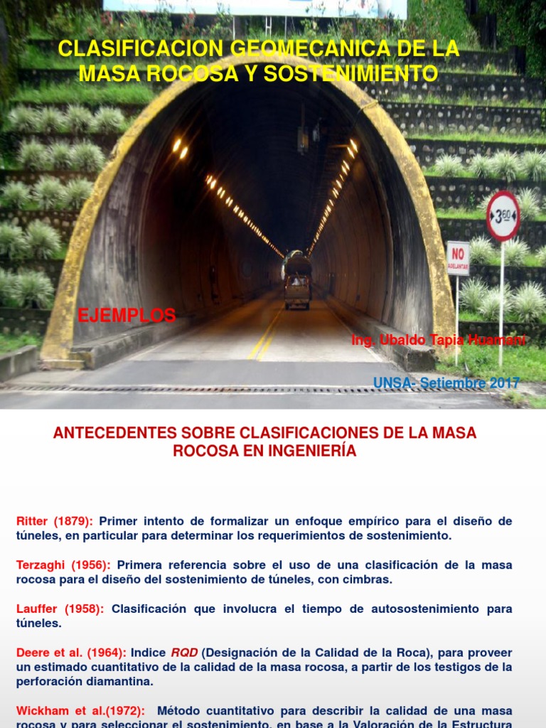 Clasificación Geomecánica de Masa Rocosa | PDF | Túnel | Roca (geología)