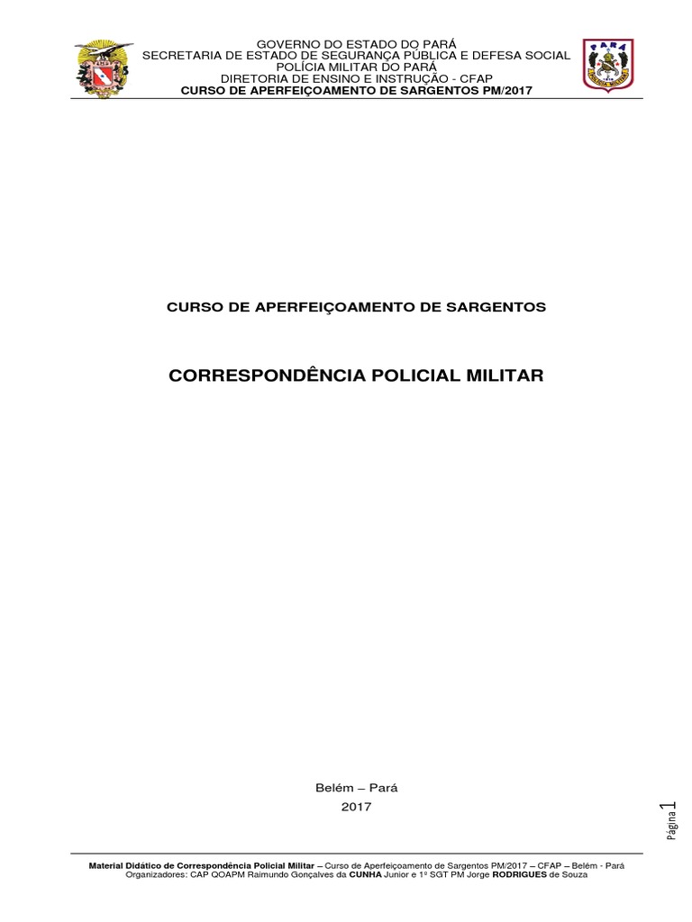 Correspondencia PM | PDF | Polícia militar | Administração pública
