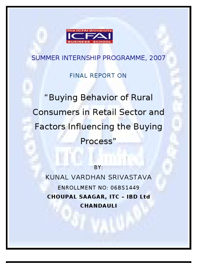 Final Report | PDF | Consumer Behaviour | Marketing