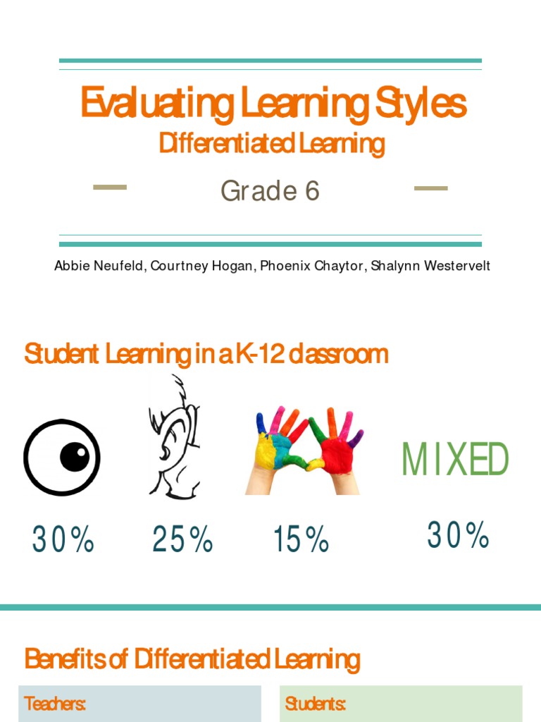 Evaluating Differentiated Learning Styles | PDF