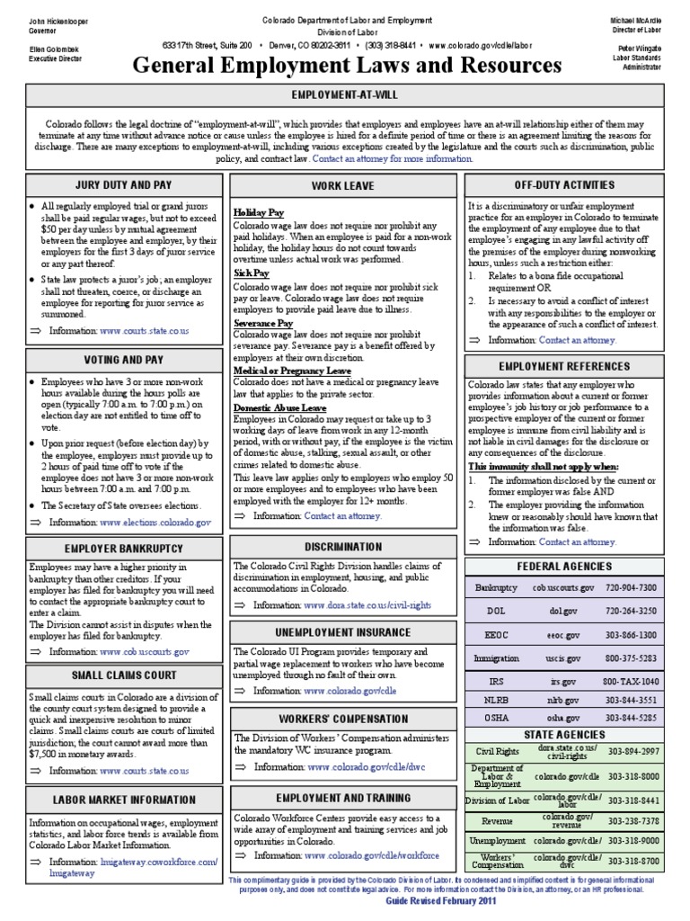 General Employment Laws and Resources Holiday Pay PDF Workers