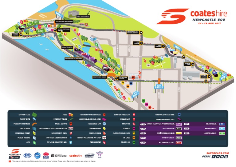 Newcastle 500 Track Map Sports Auto Racing