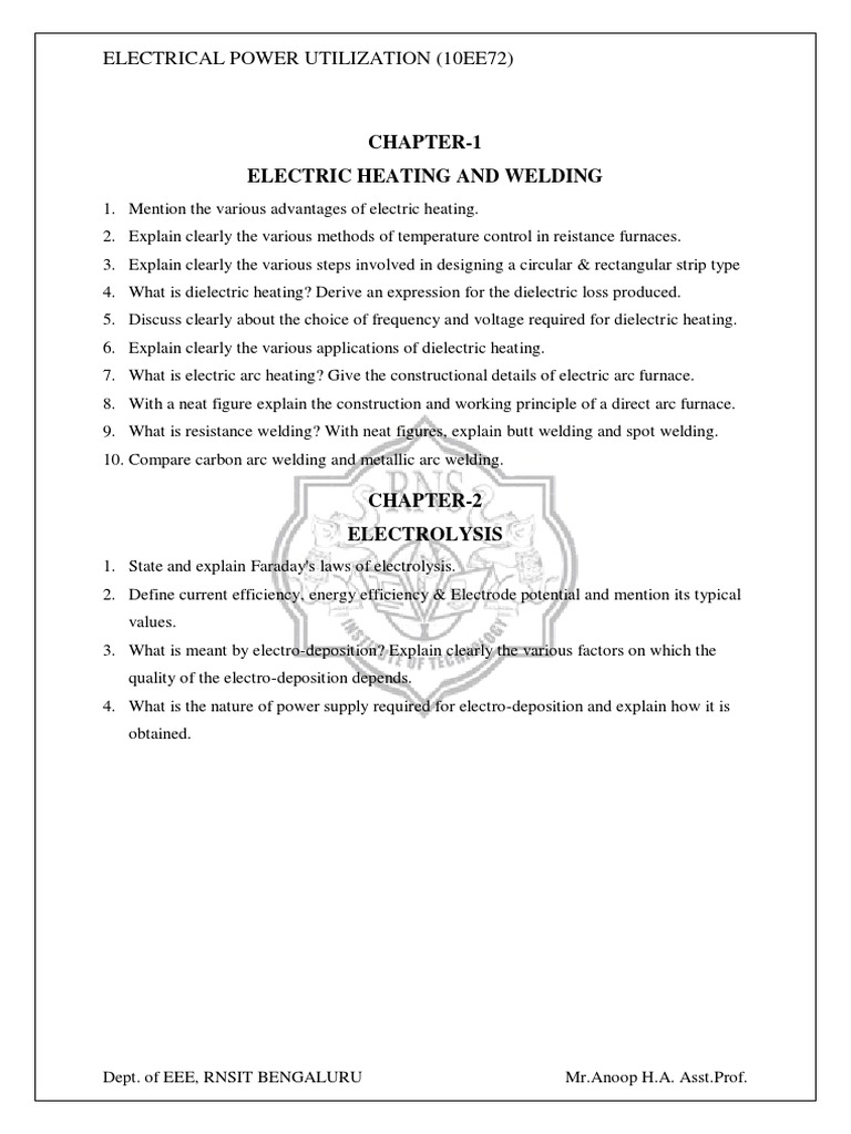 Chapter1 Electric Heating and Welding Electrical Power Utilization