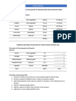 Formulation and Evaluation of Paracetamol and Coffeine Tablet