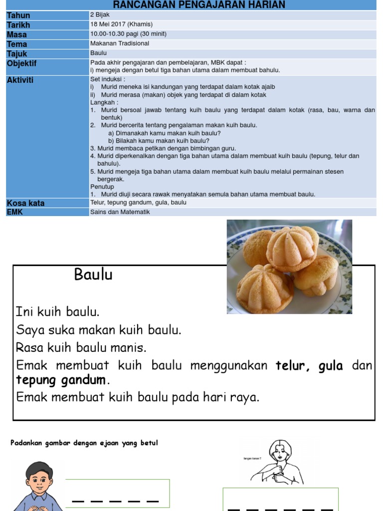 Bahan Bantu Mengajar Tahun 2 Tajuk Makanan Tradisional Pdf