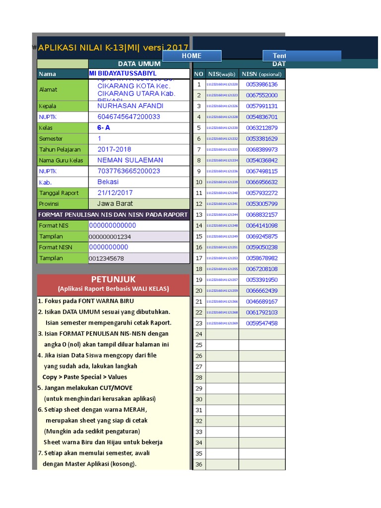 Raport K13 V2017 Mi Jawa Barat2 Revisi Ksl 3 Raport K13 V2017 Mi Jawa Barat2 Revisi Ksl 3