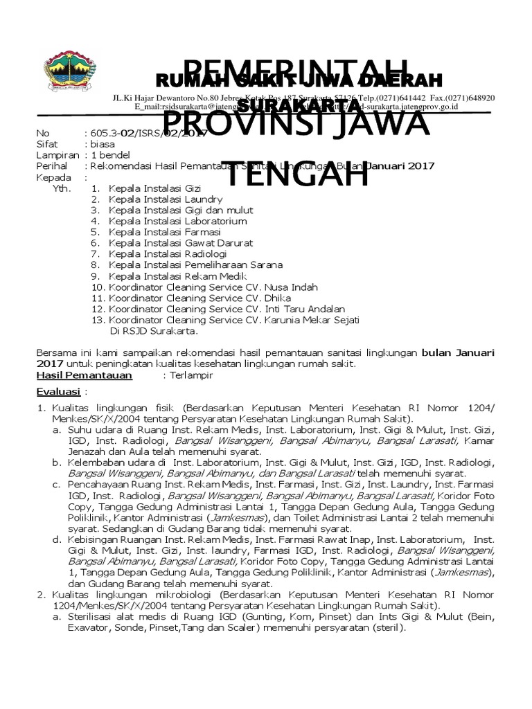Contoh Format Laporan Bulanan Cleaning Service Kumpulan Contoh Laporan