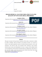 Biogeochemical Analysis in Relation To Water Quality of Wawa Dam, Rizal, Philippines