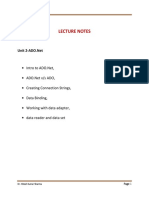 ADO.NET Lecture Notes: Key Concepts and Components